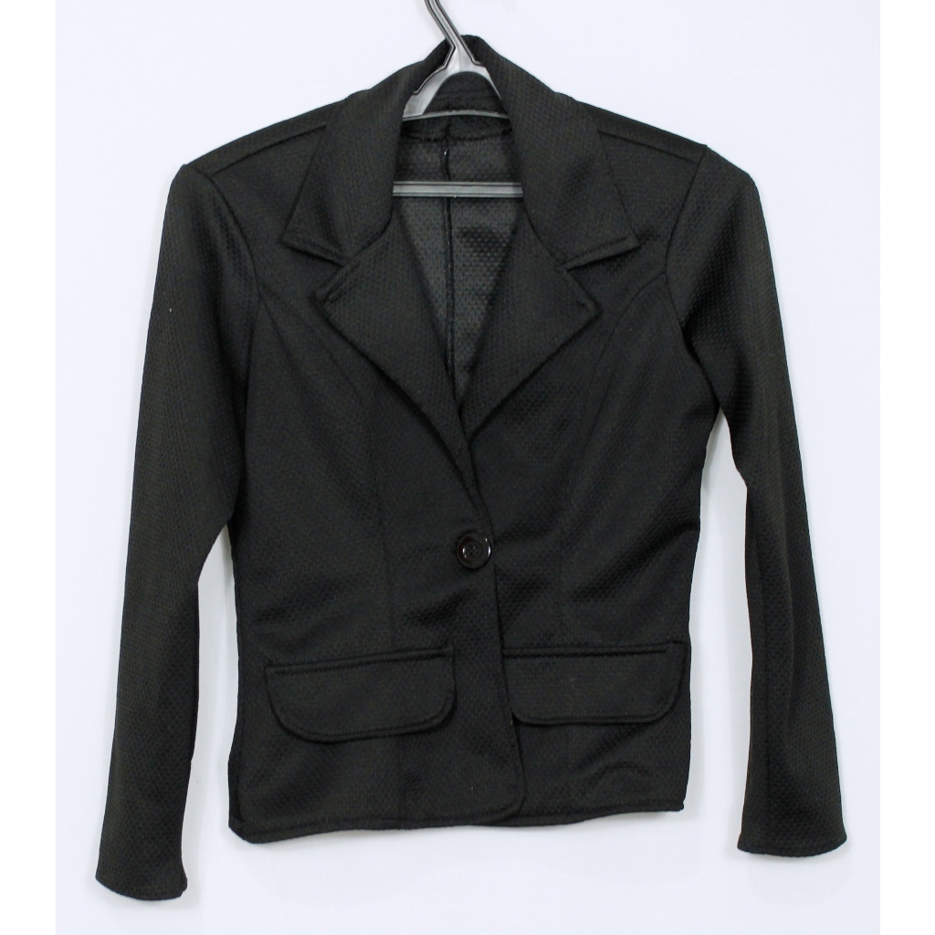 Blazer social alfaiataria feminina malha favo de mel preto - Veste PP - Ref. 2031 (brechó)