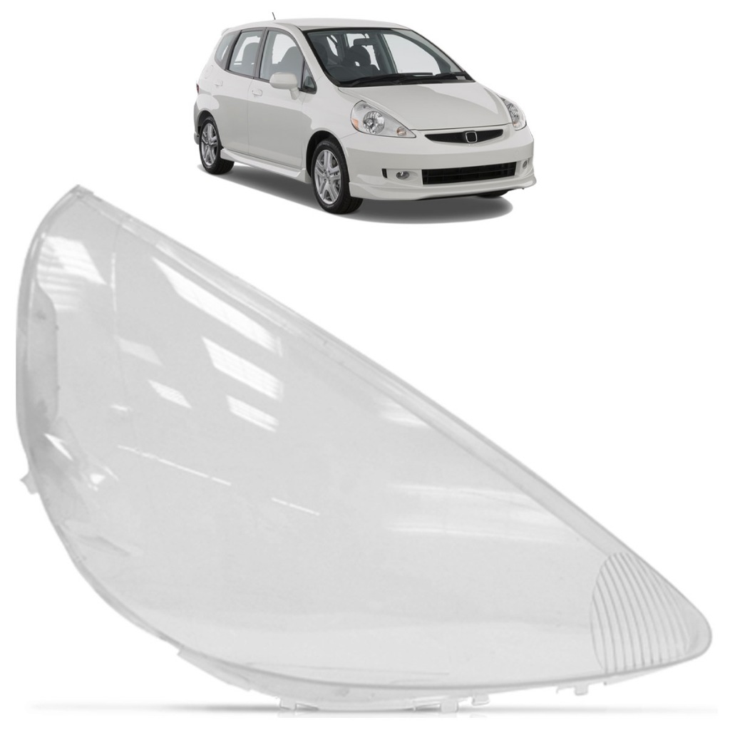 Lente Farol Dianteiro Fit 2003 2004 2005 2006 2007 2008 Lente Lisa Acrilico Transparente