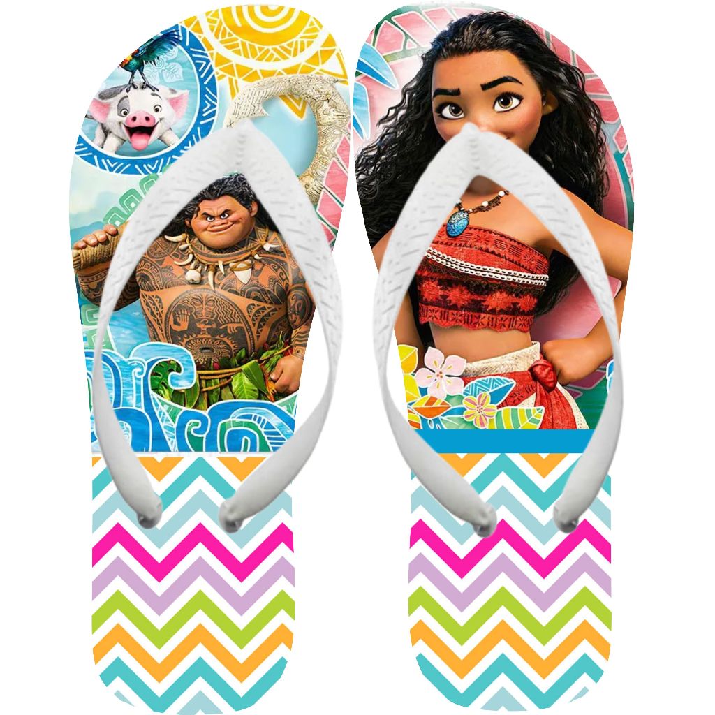 Chinelo Moana Personalizado Filme Infantil Presente Promoção Sandalia Meninas Crianças