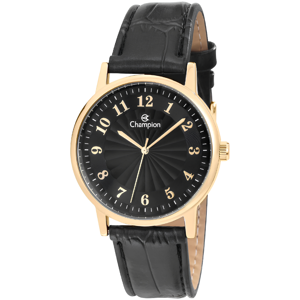 Relógio masculino Champion CN20560P, analógico, couro, à prova d'água, original