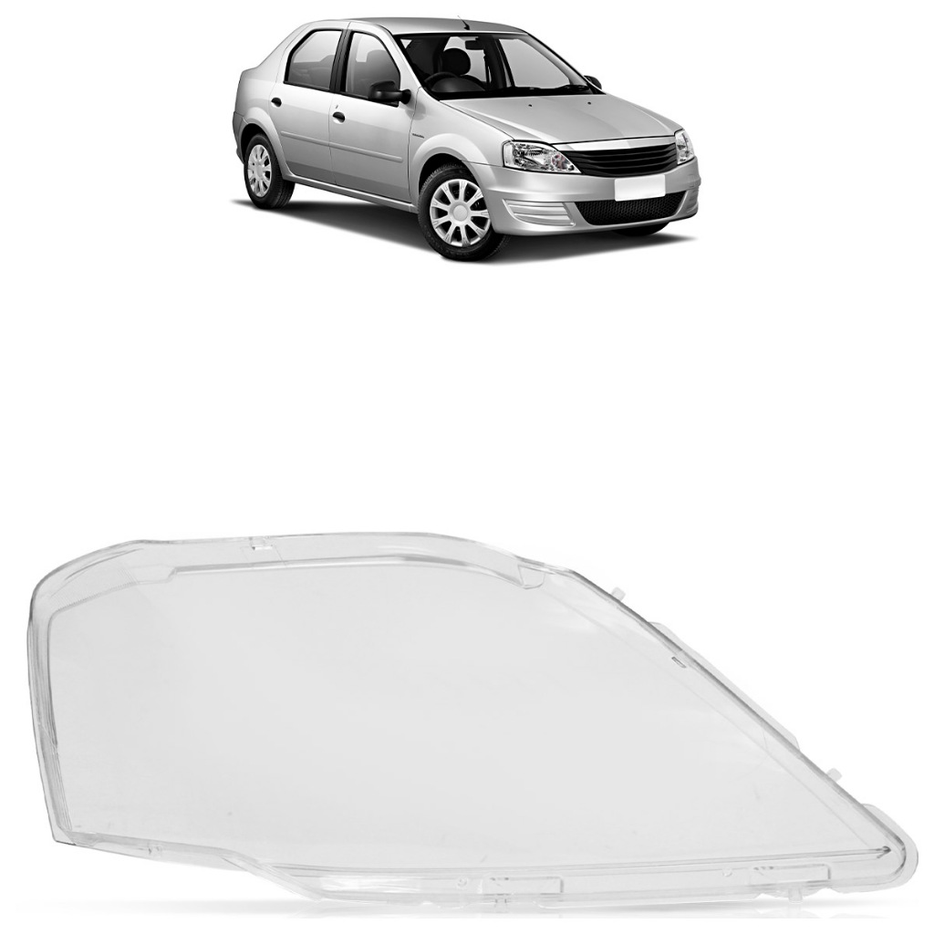 Lente Farol Dianteiro Principal Logan 2011 2012 2013 Lente Lisa Acrilico Transparente em Oferta na Shopee