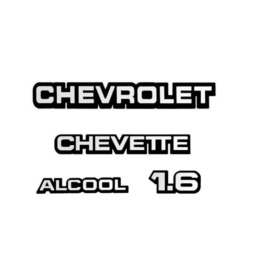 EMBLEMAS MALA CHEVETTE 1.6 ALCOOL CROMADOS