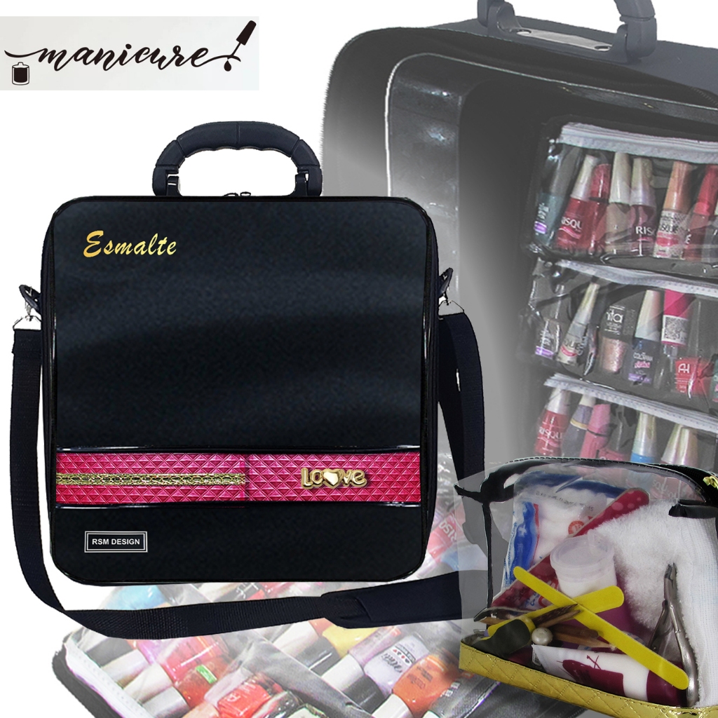 Maleta  Bolsa P/ Manicure Capacidade Para organizar 100 Esmaltes Bolsa Rsm Design Original em Oferta na Shopee
