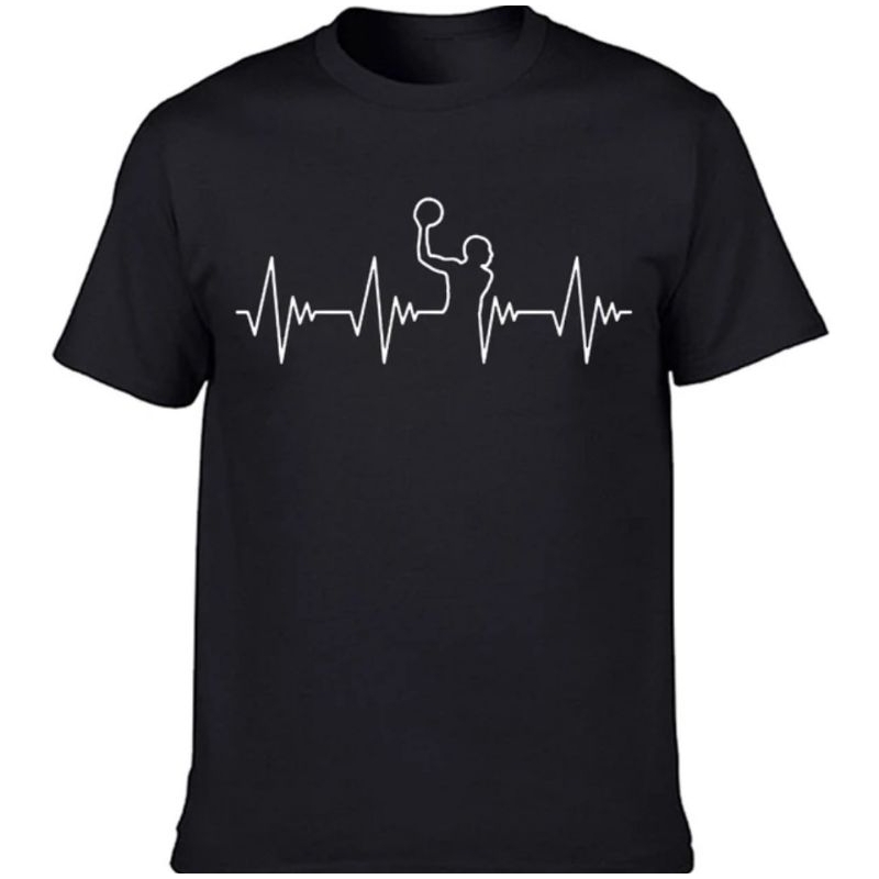 Camiseta Unissex "Batidas De coração Basquete" Camiseta Masculina Estampada