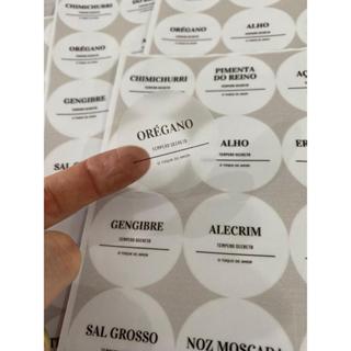 36 Etiquetas Adesivas Vinil Transparente para Condimentos Temperos 3,8x3,8cm kit cozinha em Oferta na Shopee