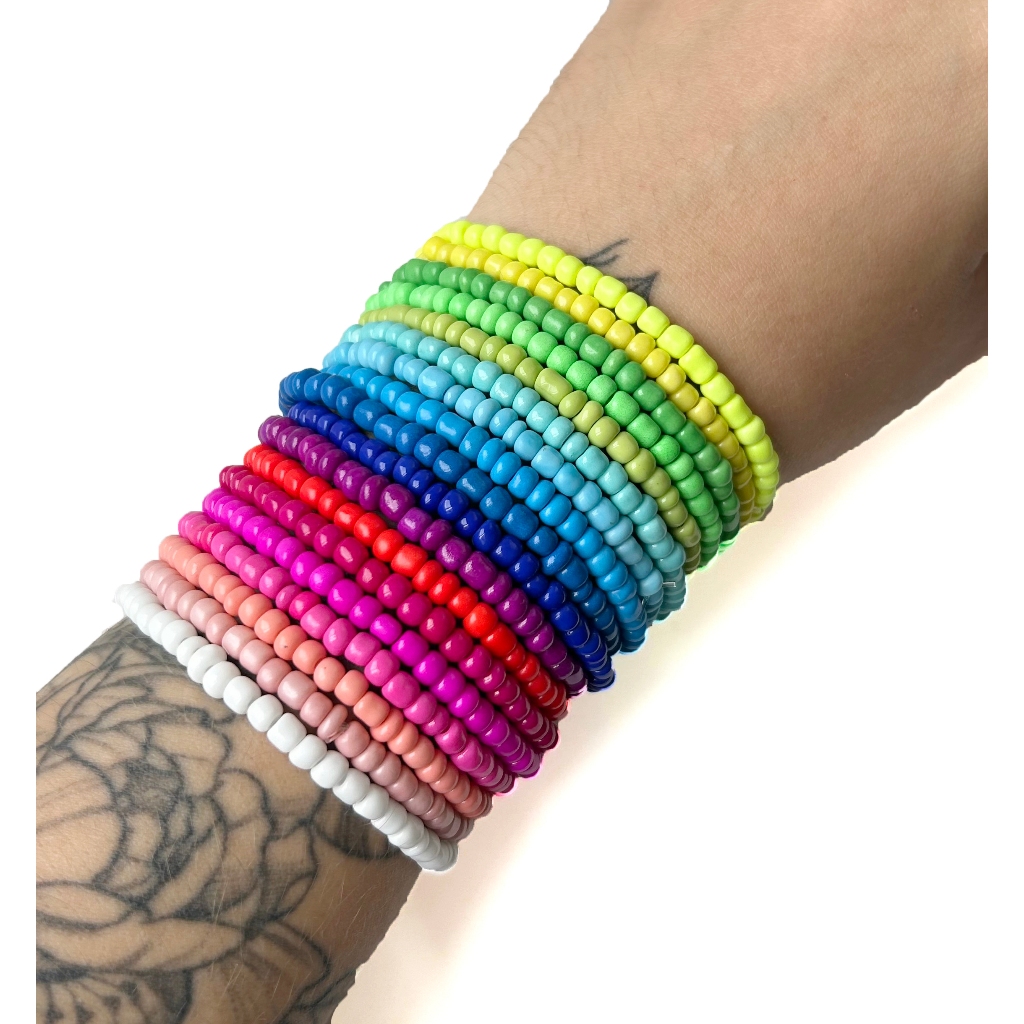 KIT 10 PULSEIRAS COLORIDAS INFANTIL/ADULTO