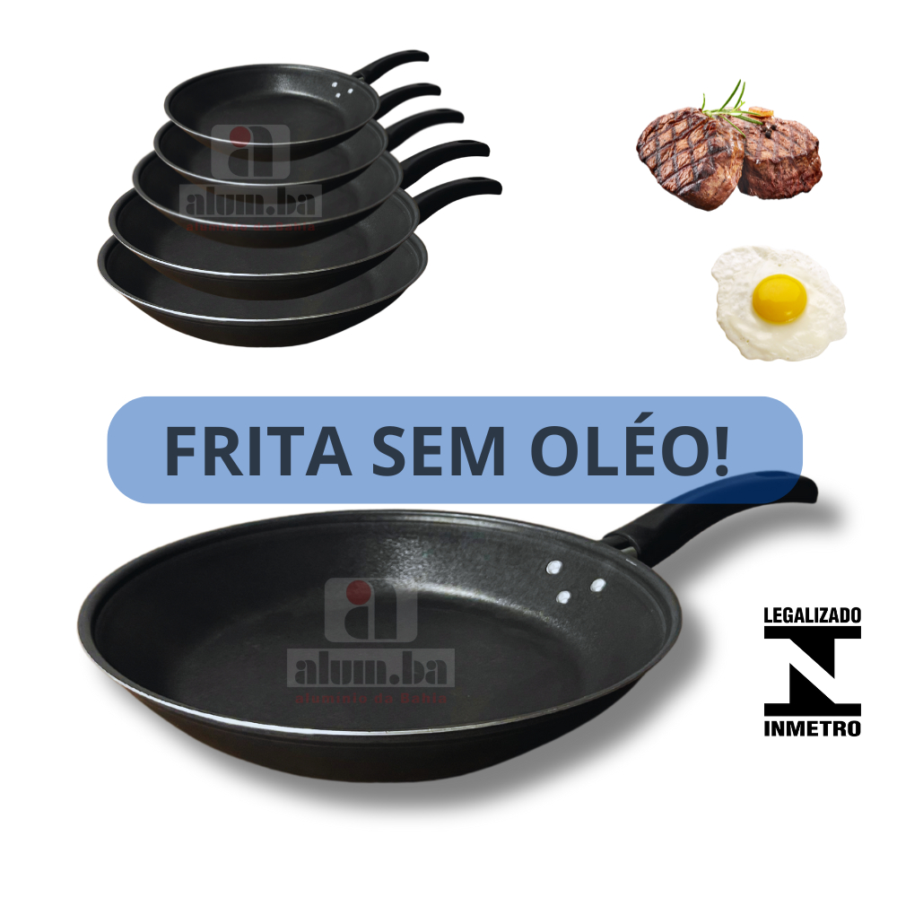 frigideira antiaderente de ovo tapioqueira grande e pequena preta frita sem oleo preta