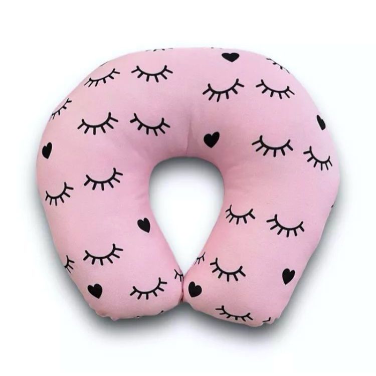 Almofada Pescoço Estampa Cilios Postiço + coração