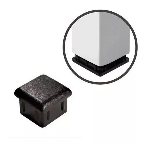 Ponteira Interna 25 x 25 Pé De Cadeira Quadrada Conjunto 20 Uni