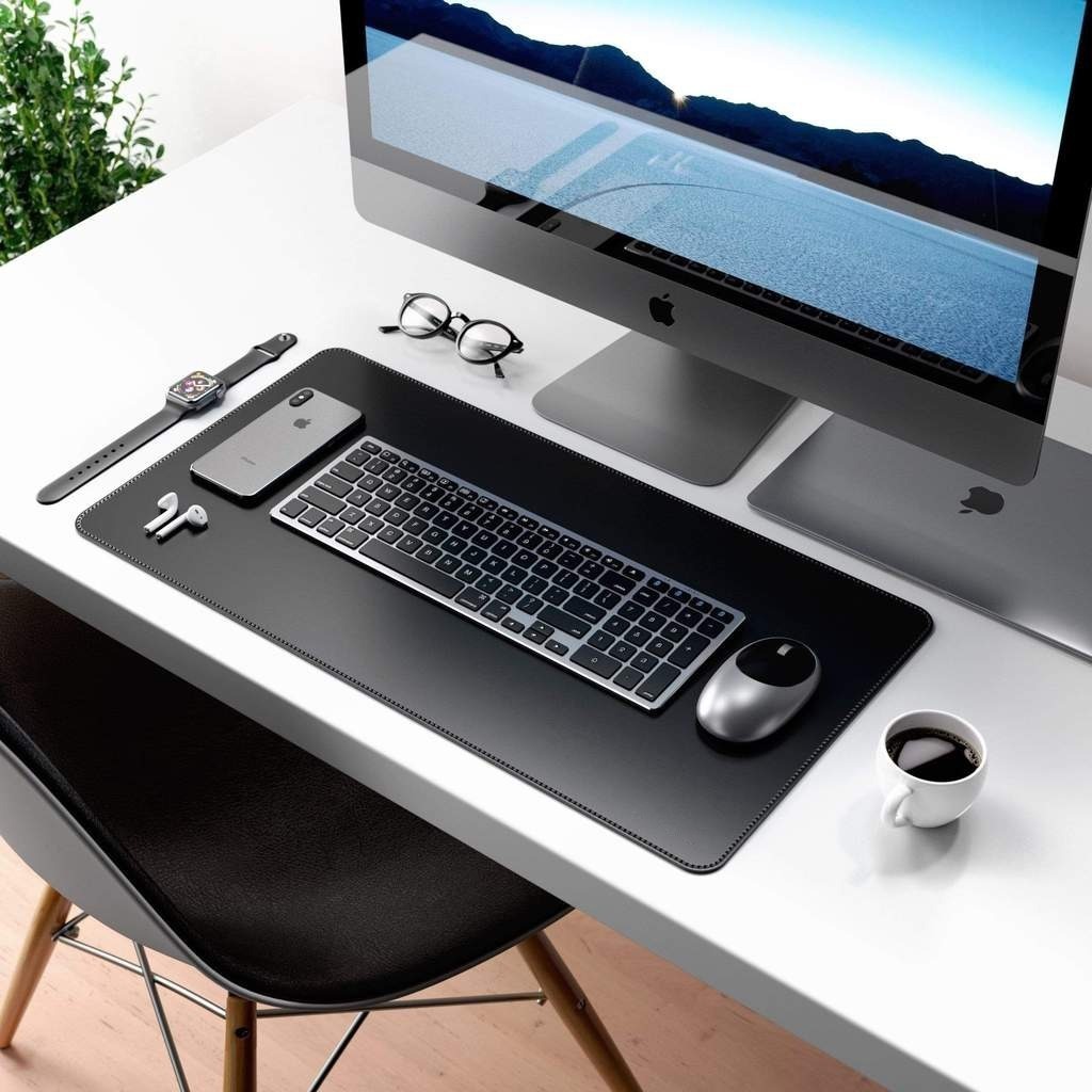 Desk Pad Minimalista Mesa 90x40cm Em Couro Sintético Mouse Pad Escritório
