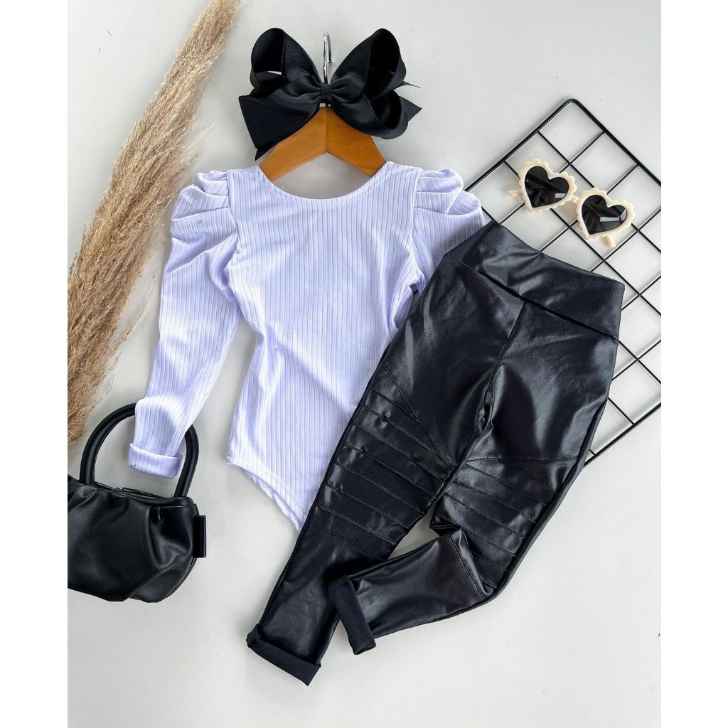 Conjunto de Menina Inverno - Conjunto infantil feminino body e calça blogueirinha
