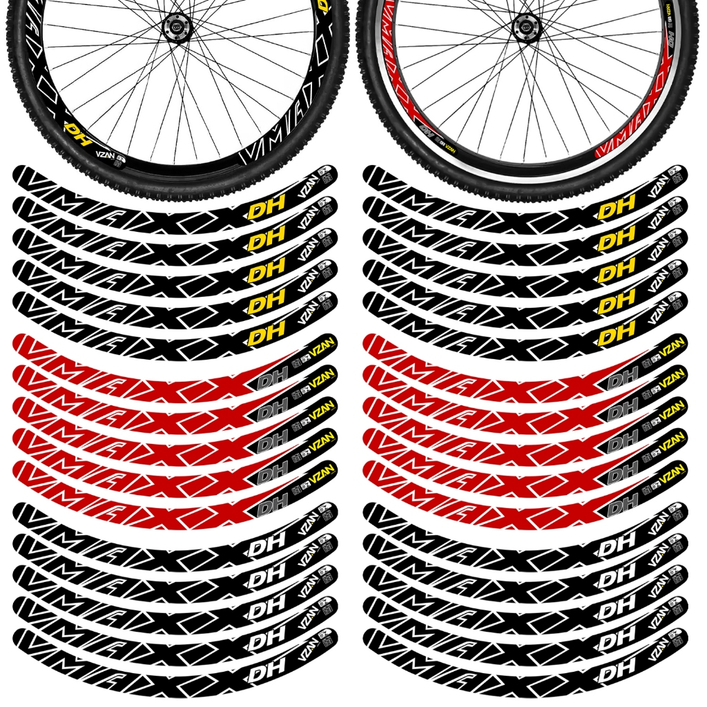 Kit 12 Adesivos Vmaxx Roda Bike Vzan Dh Vbrake Bicicleta Ciclismo Aro 24 Aro 26 Aro 29