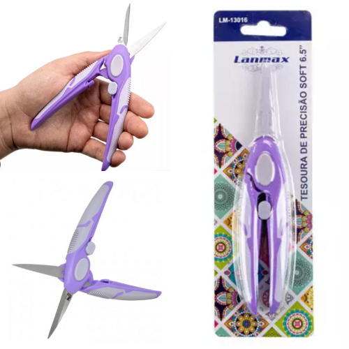 Tesoura Lanmax De Precisão com mola SOFT 6,5 polegadas Roxa LM-13016 Reta em Oferta na Shopee