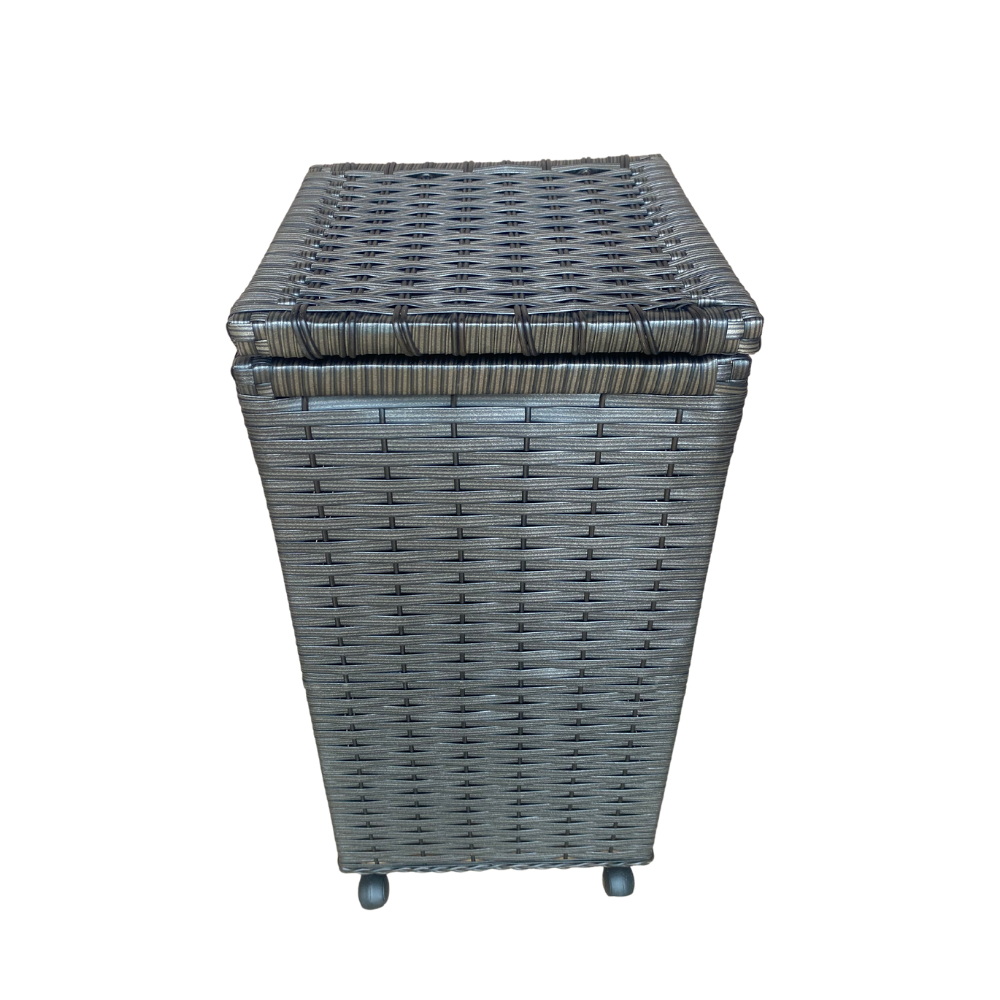 Roupeiro Cesto Organizador Fibra Sintética com Rodízio 30x30x60