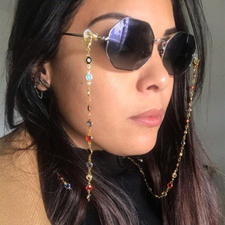 Óculos De Sol Cordão De Corrente Pérola Para Pescoço , Anti-Perda Da Moda , Acessórios De Corda Suspenso Coloridos em Oferta na Shopee