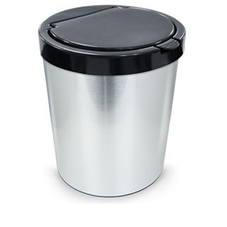 Lixeira Cesto Tipo Inox Com Tampa Click 10 Litros Prata Luxo Banheiro Cozinha Escritório TOY25670 em Oferta na Shopee