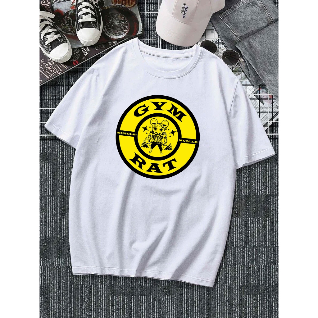 Camiseta Básicas GYM Rat Academia Teen Unissex Ou Lisa Tecido Algodão