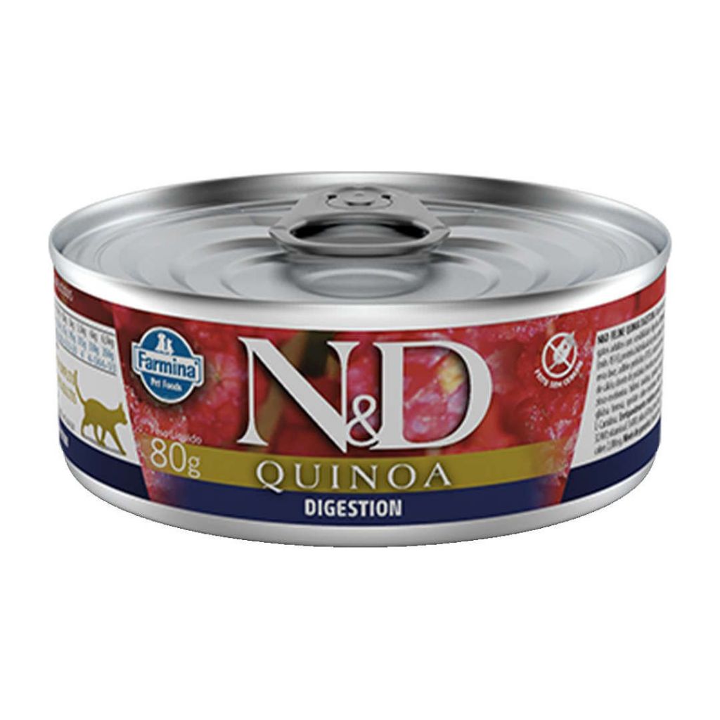 Ração Úmida Para Gatos Adultos Digestion Sabor Cordeiro 80g N&d Quinoa