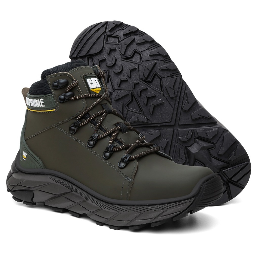 Bota Militar Tática Masculina Couro Nobre Palmilha Gel Bico PVC Original CATPRIIME C.A 47.751
