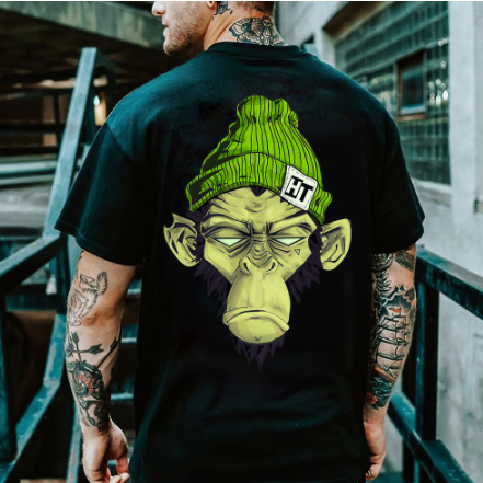 Camiseta Camisa Unissex  Oversized Estampa Macaco Panda Dog Mal Street Extragrande Verão Desenhos