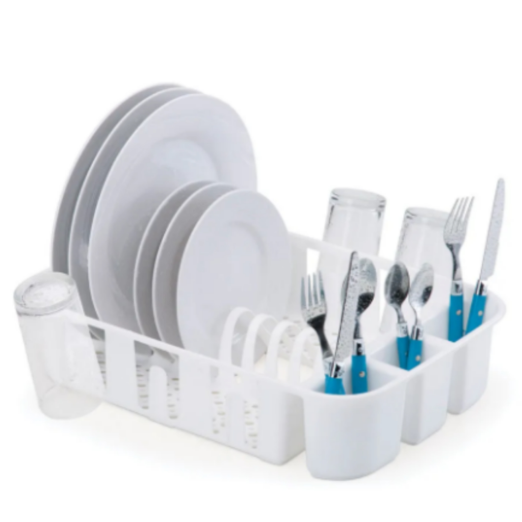 Escorredor De Pratos Com Porta Copos E Talheres Nitron em Oferta na Shopee