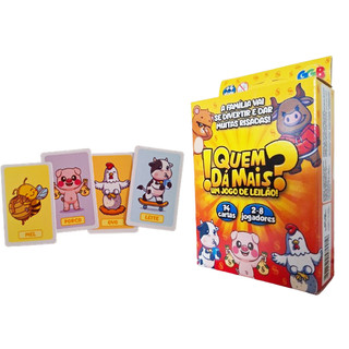 Jogo Quem Dá Mais? Um jogo de Leilão - 74 cartas - 2-8 Jogadores em Oferta na Shopee