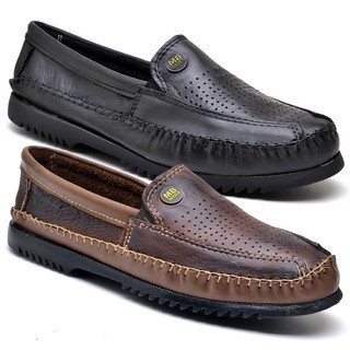 1 Par de Sapato Masculino Mocassim Couro Legítimo Oferta Combo
