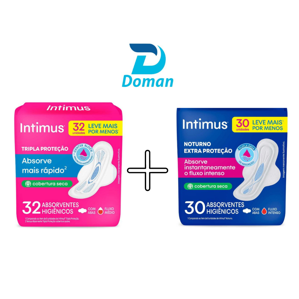 Kit Dia e Noite Absorvente Intimus Cobertura Seca em Oferta na Shopee