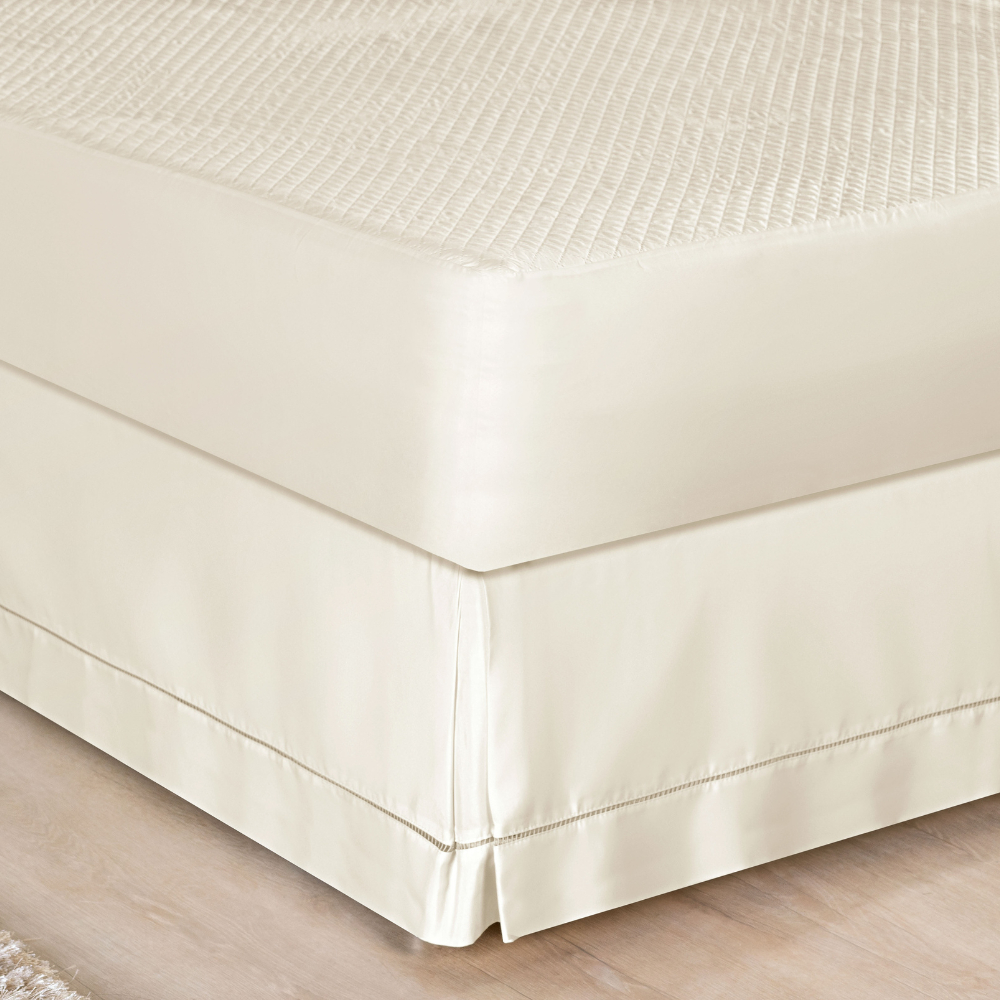 Saia Para Cama Box King Size Ponto Palito Percal 180 Fios - Home & Living