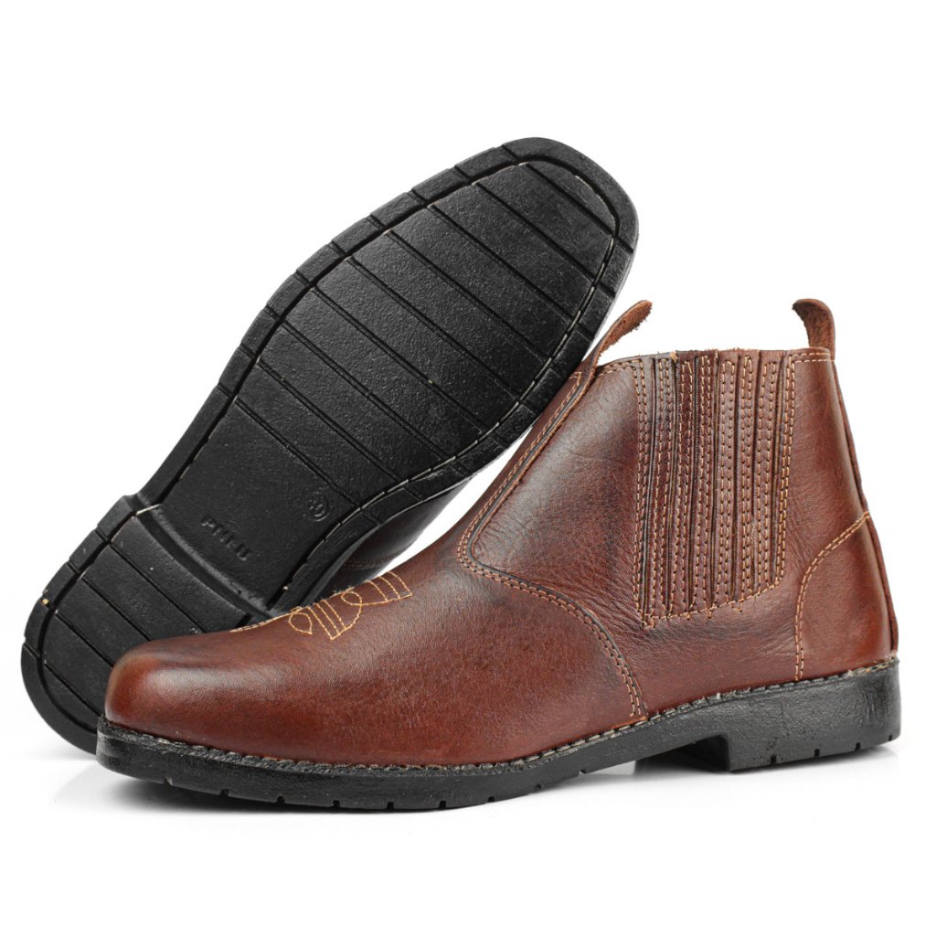 Botina De Couro Legitimo Masculina Para Trabalho E Passeio Ótima Qualidade em Oferta na Shopee