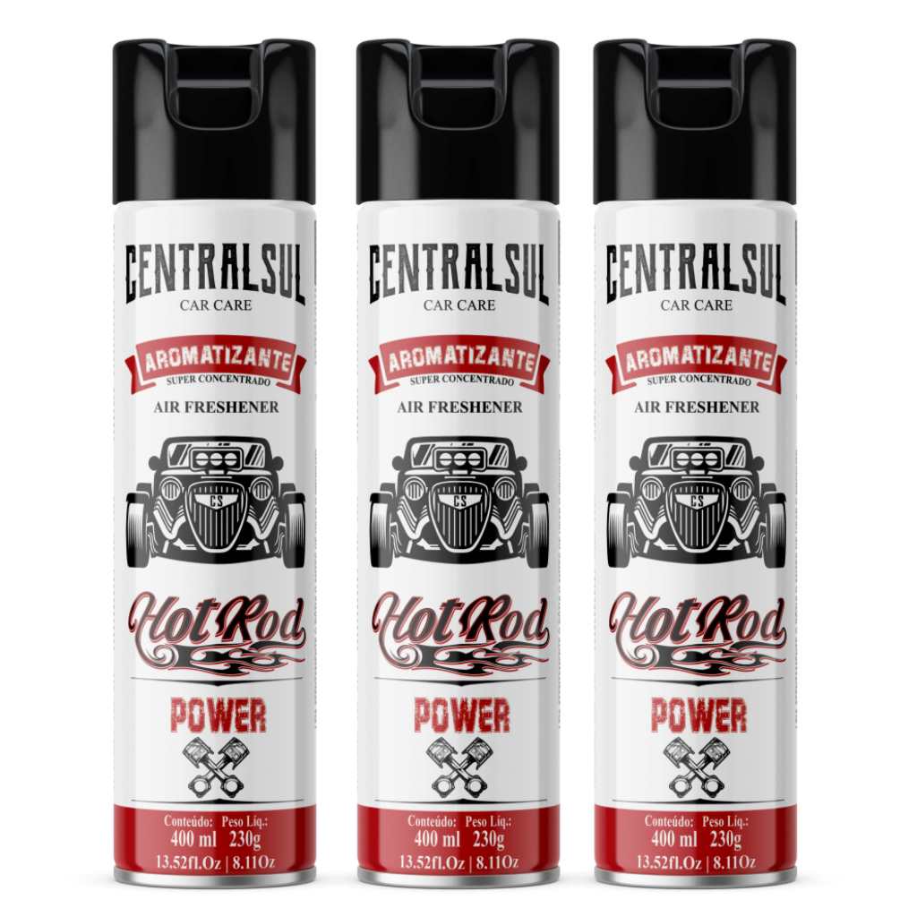 3 Aromatizante Automotivo Hot Rod Power Centralsul 400ml em Oferta na Shopee