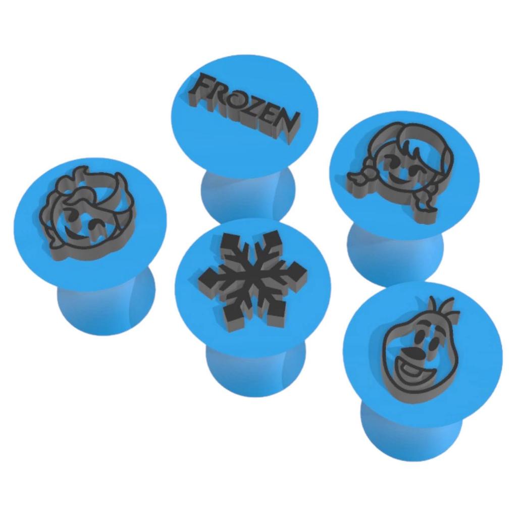 Kit 5 Carimbo Marcador Brigadeiro Frozen Elza Gelo Olaf Desenho