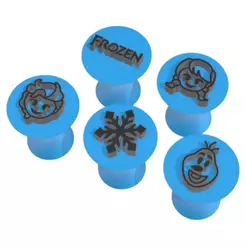 Kit 5 Carimbo Marcador Brigadeiro Frozen Elza Gelo Olaf Desenho