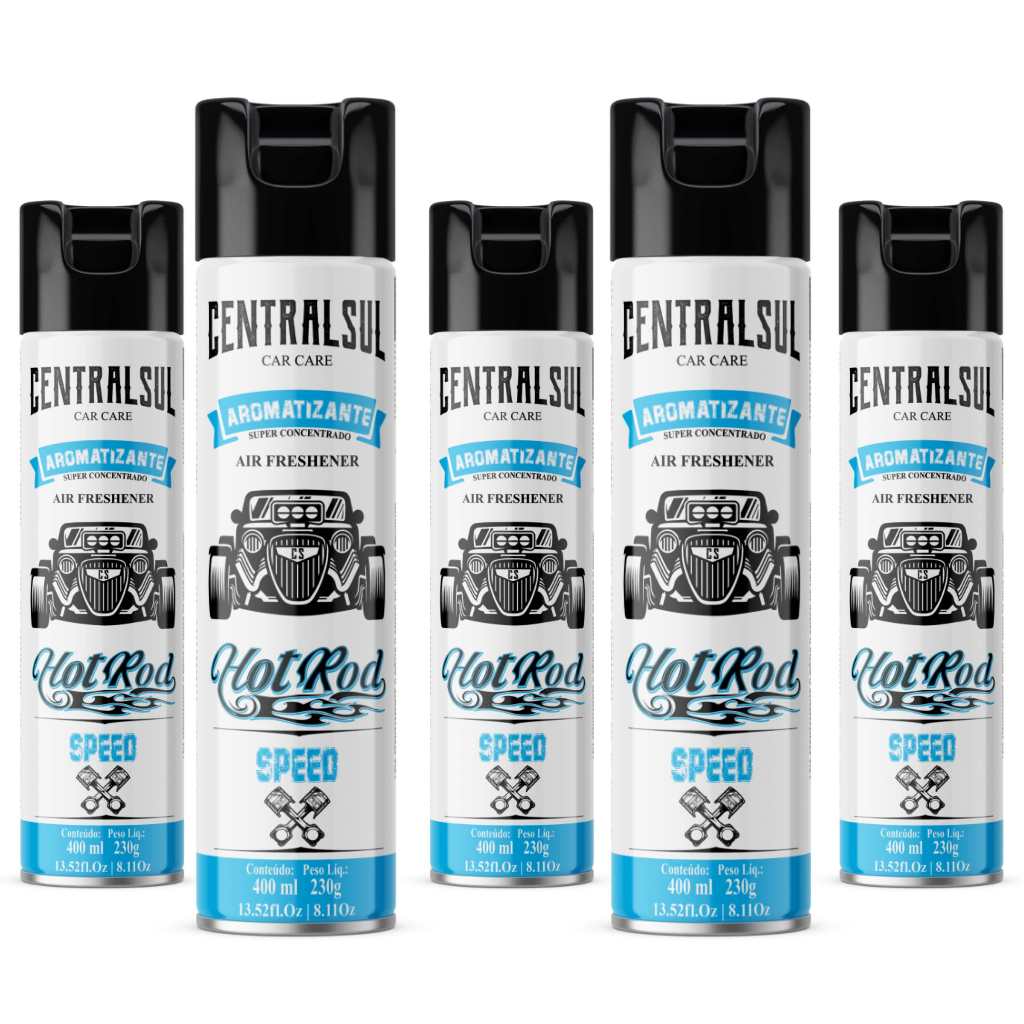 5 Aromatizante Automotivo Hot Rod Speed Centralsul 400ml em Oferta na Shopee