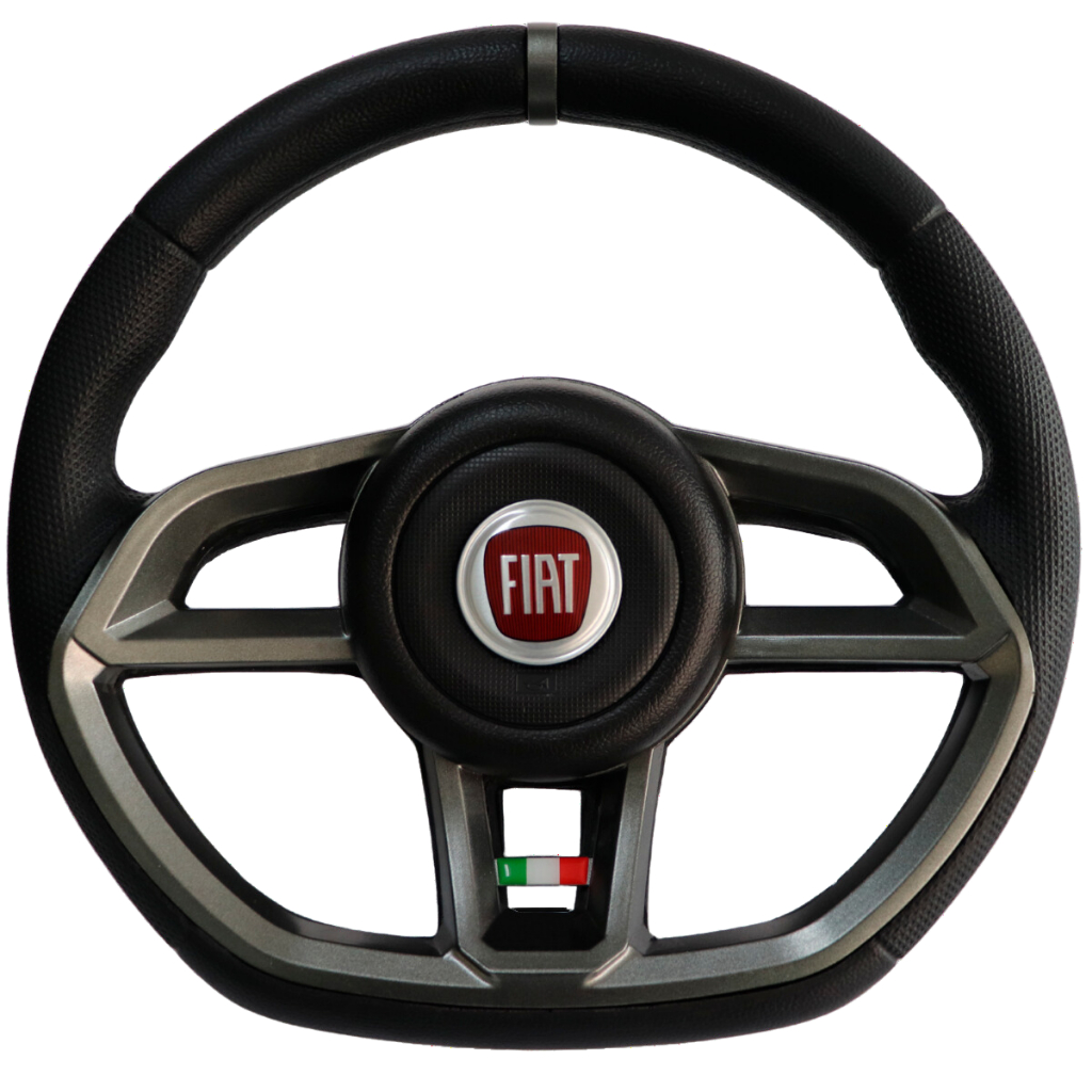 Volante Esportivo Gti Grafite Emblema Logo Vermelho Itália Uno Fire Mile Palio Marea Siena Strada