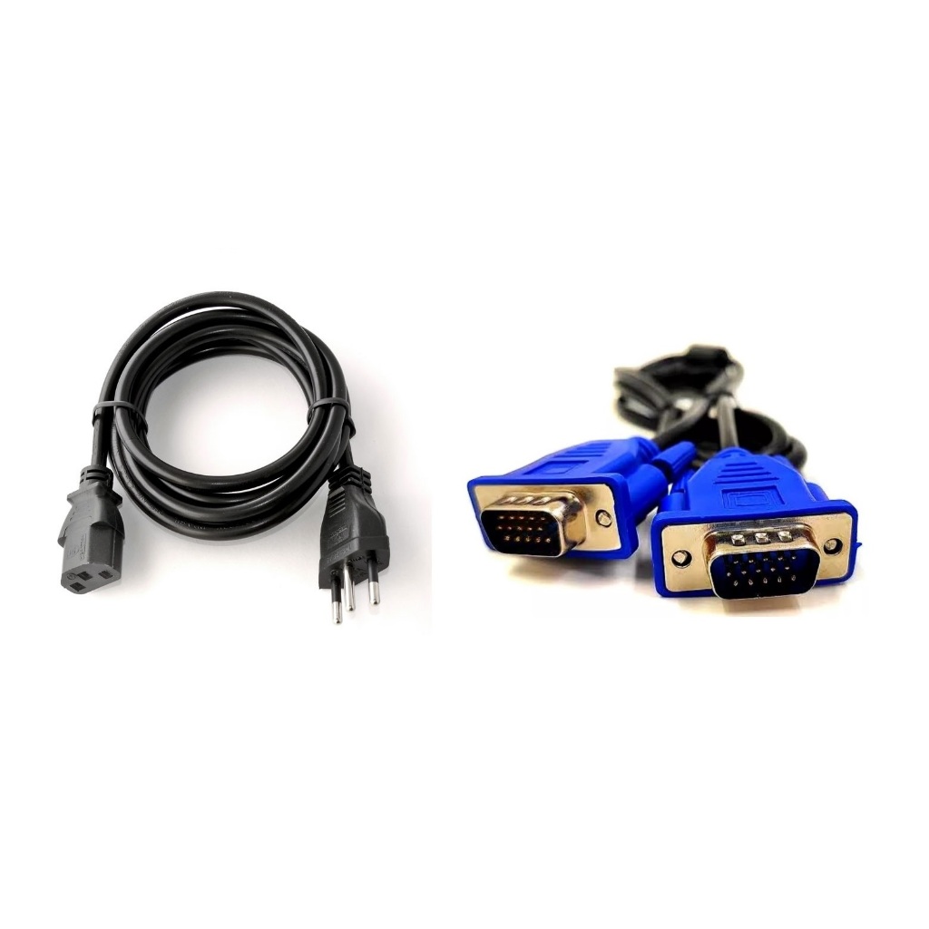 Cabo Vga + Cabo De Força para Monitor Aoc Positivo Bematech
