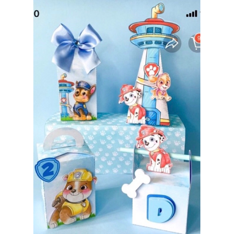 Kit festa 40 lembrancinhas Personalizadas -Patrulha Aquarela - Caixinhas Personalizadas-papelaria