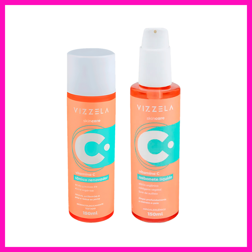 Vizzela Skin Care Vitamina  C (Escolha Entre o Sabonete Líquido ou Tônico)