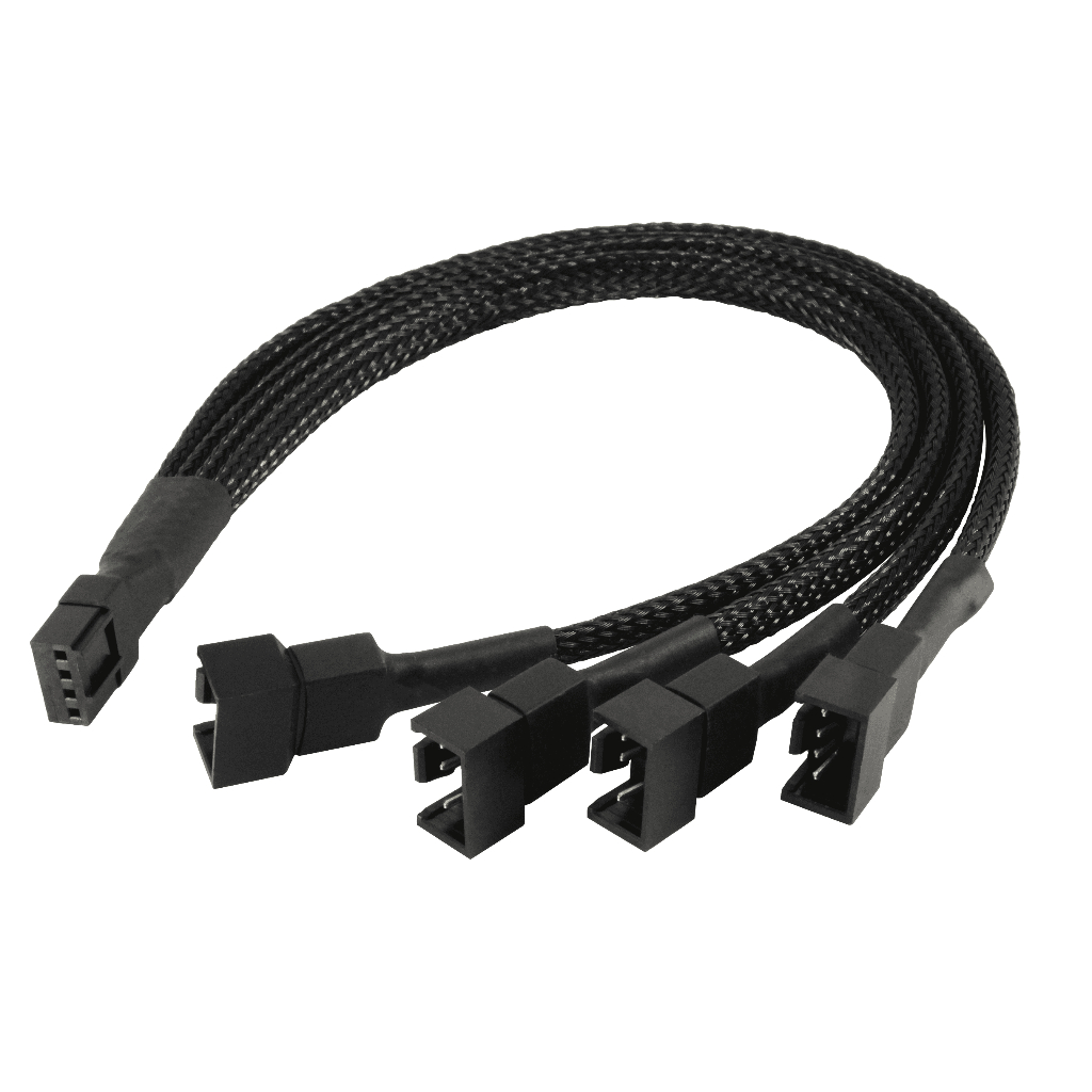 Cabo Extensor Sleeved Multi Fan para 4 Coolers Splitter 3 e 4 Pinos Pwm