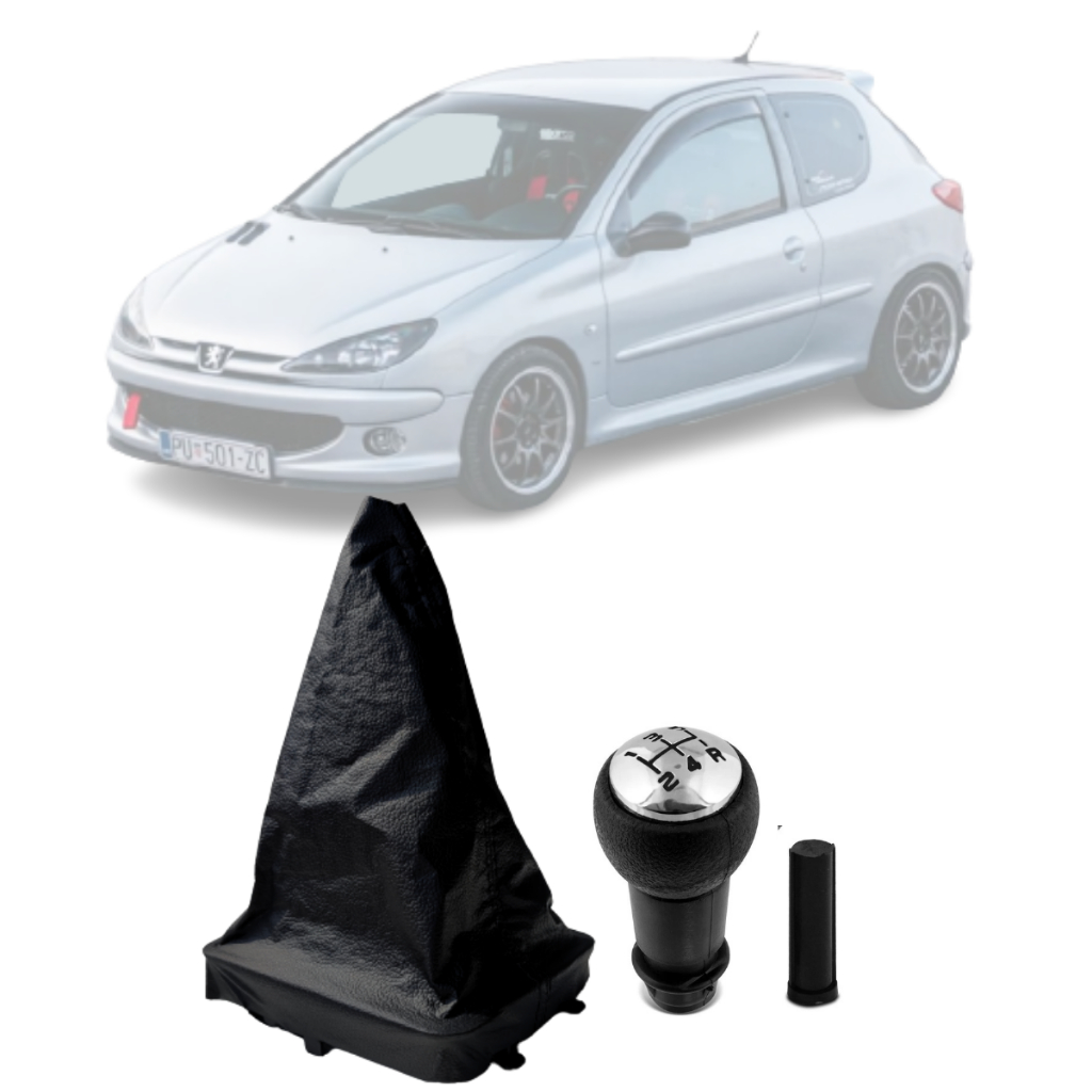 Kit Manopla e Coifa de cambio Peugeot 206 207 2013 ate 2012