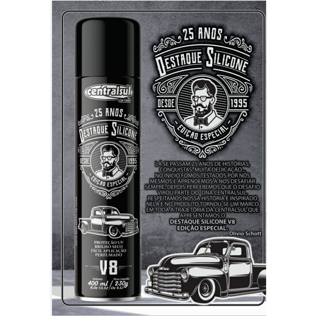 Silicone Spray Perfumado Centralsul V8 400ml em Oferta na Shopee
