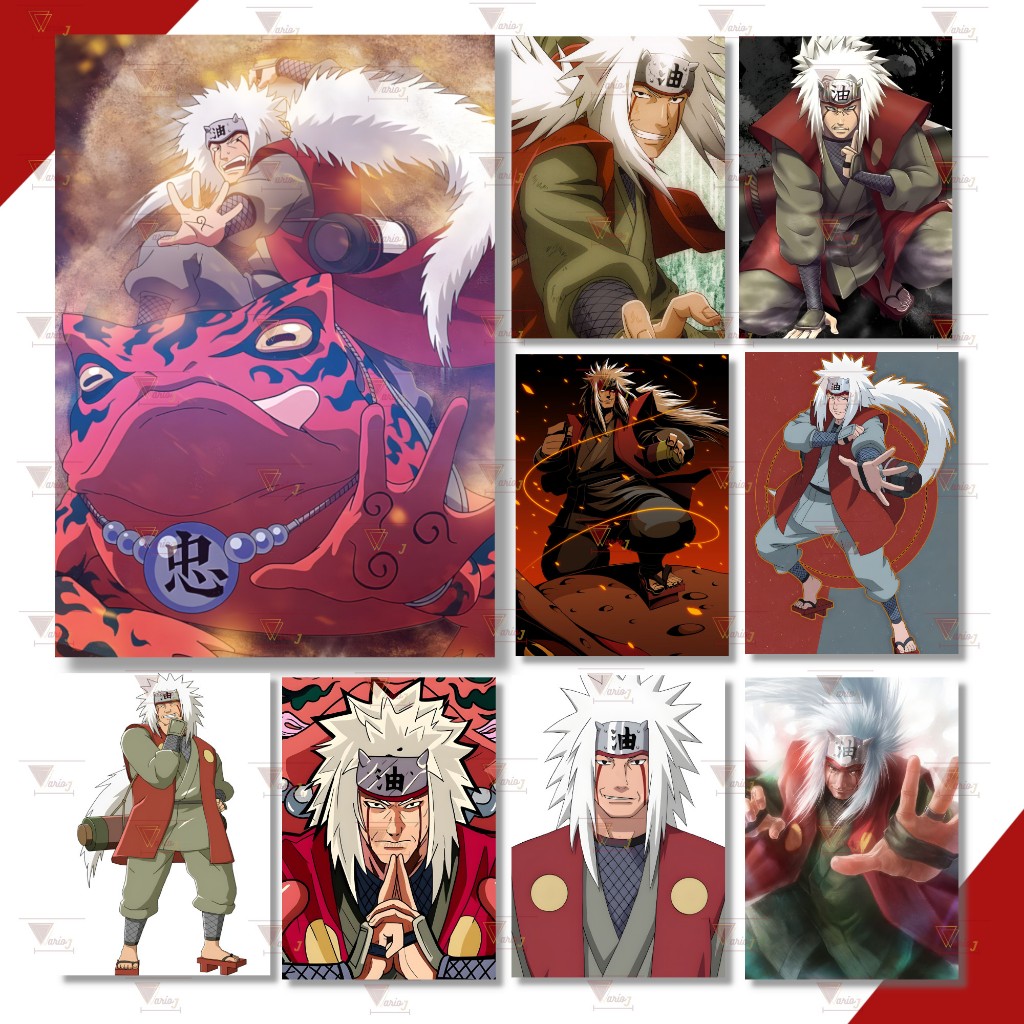 Pôster Adesivo Jiraiya TOP Anime Naruto Qualidade Premium A4