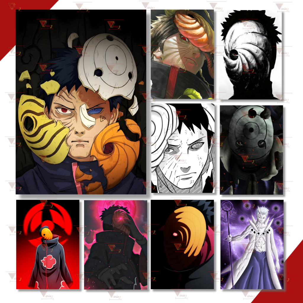 Pôster Adesivo Obito Uchiha Tobi Anime Naruto Qualidade Premium A4