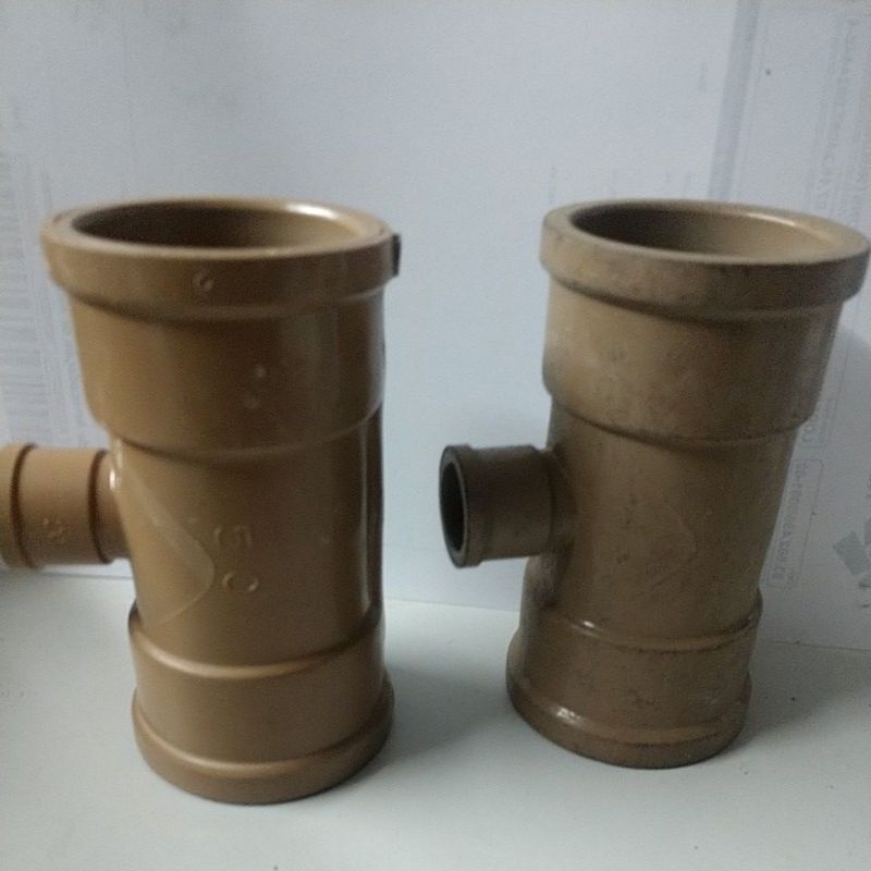 Te TEE Soldável redução 50 x 20mm PVC Marrom Tigre Antigo ( kit 2pç)