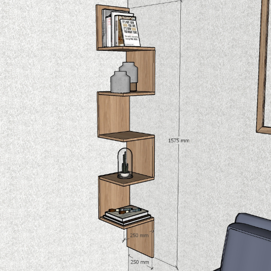 Prateleira de Canto reto Nicho Branco, Preto, Madeirado (14)