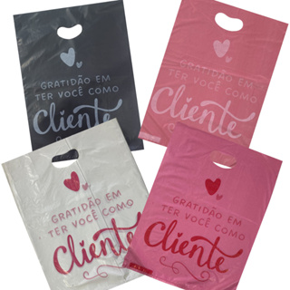 100 Sacolas Boca de Palhaço com Frase sacolinha para Lojas em Oferta na Shopee