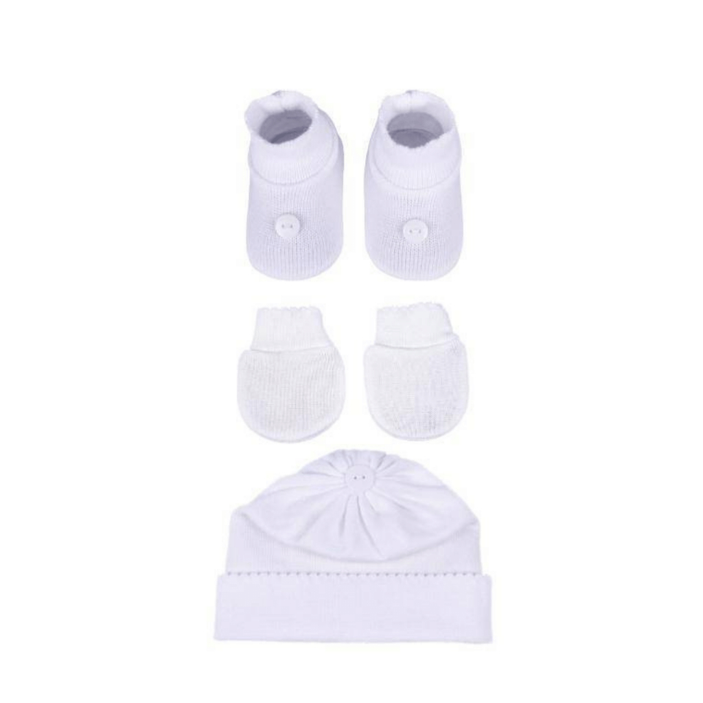 Kit Sapato Touca e Luva Menino Menina Saída Maternidade Tricô Sanches Baby em Oferta na Shopee