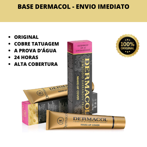 Base Dermacol Make-Up Cover - Alta Cobertura e Proteção para Todos os Tipos de Pele