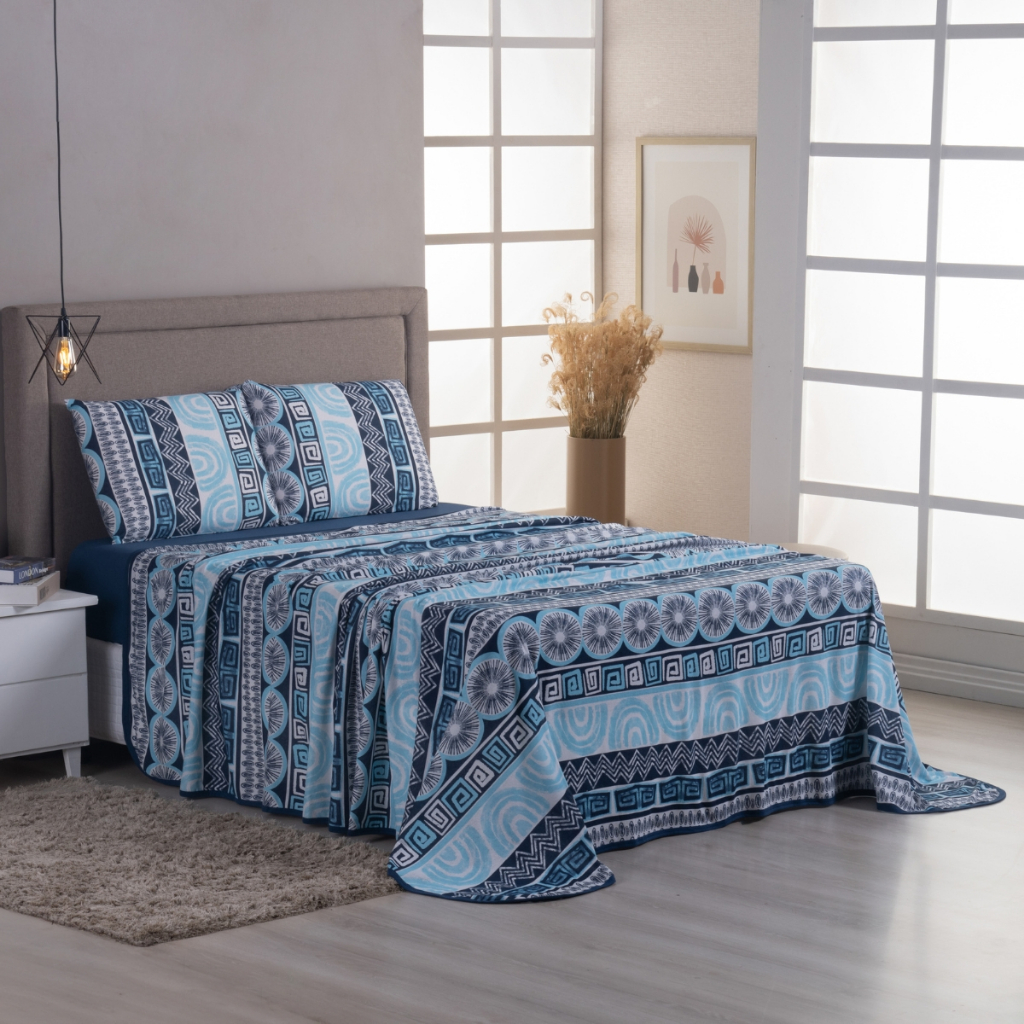 Lençol Solteiro 3 Peças Malha 100% Algodão com Elástico Estampado Jogo Roupa de Cama Solteiro