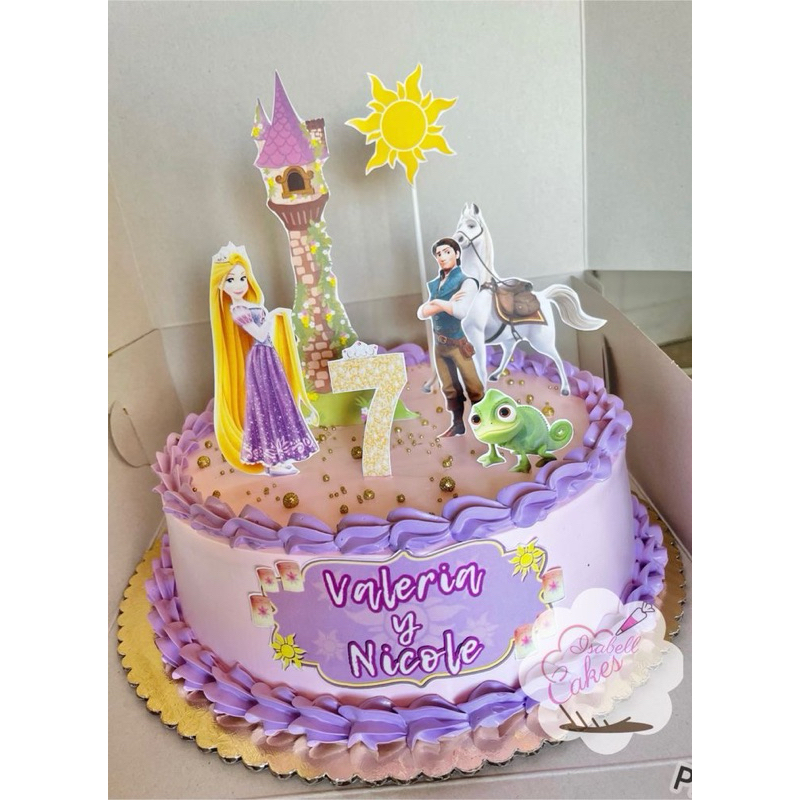 Topo Topper De Bolo princesa rapunzel enrolados - topo personalizado